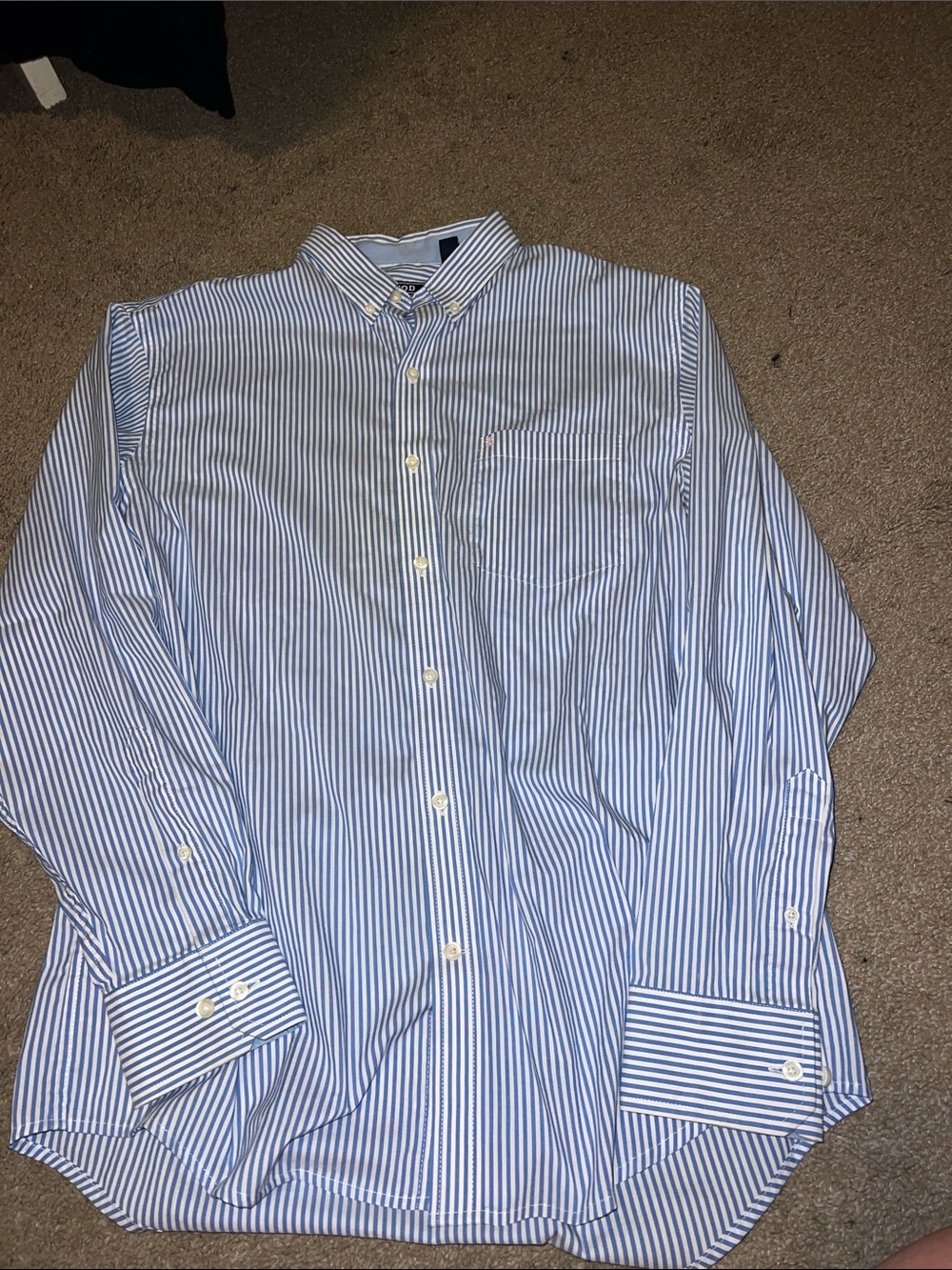 Classic Blue & White Striped Men's Button-Up Shirt